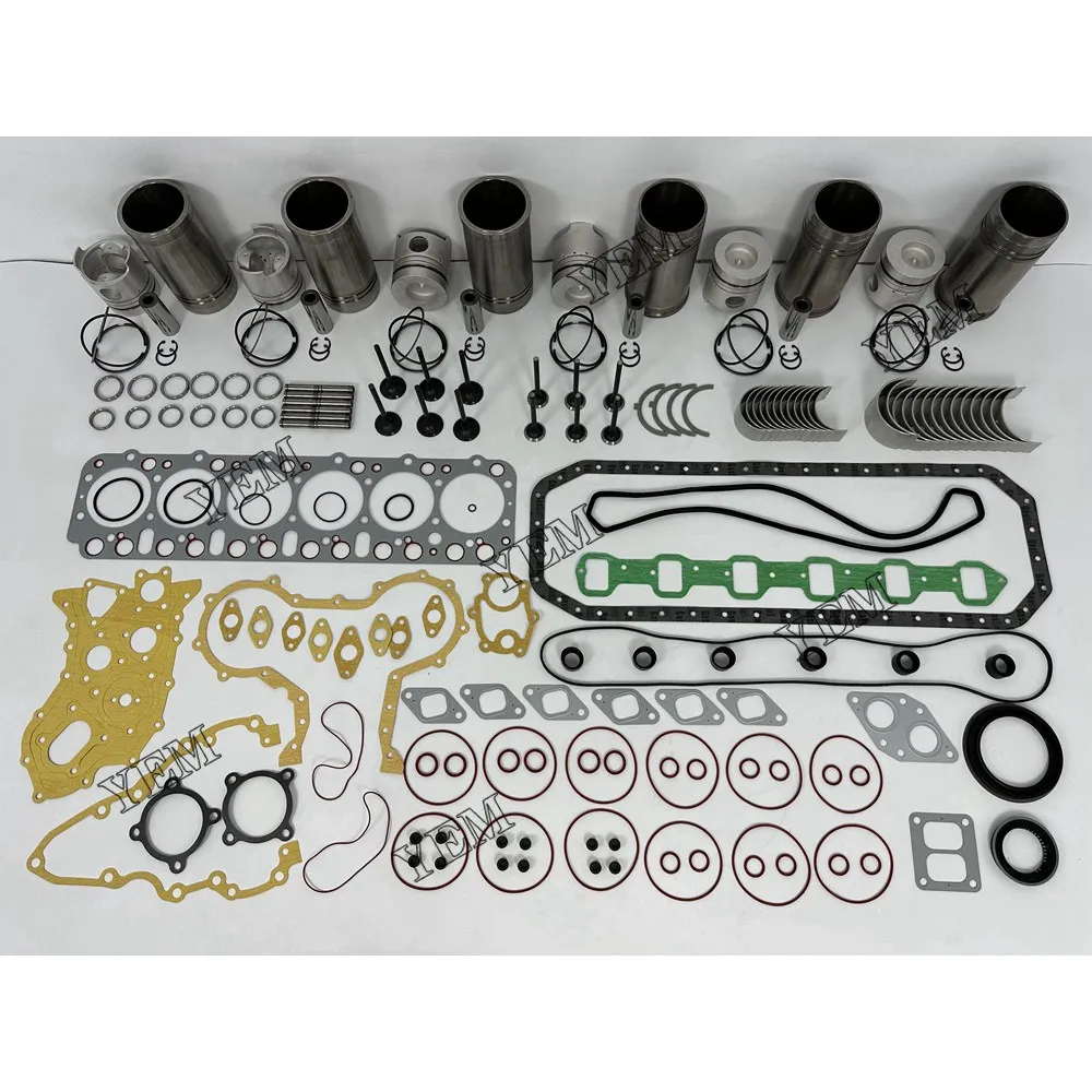 Rebuild Overhaul Kit With Bearings Cylinder Liner Piston Rings Full Gasket Set Engine Valves Kit Fit for Nissan FD6