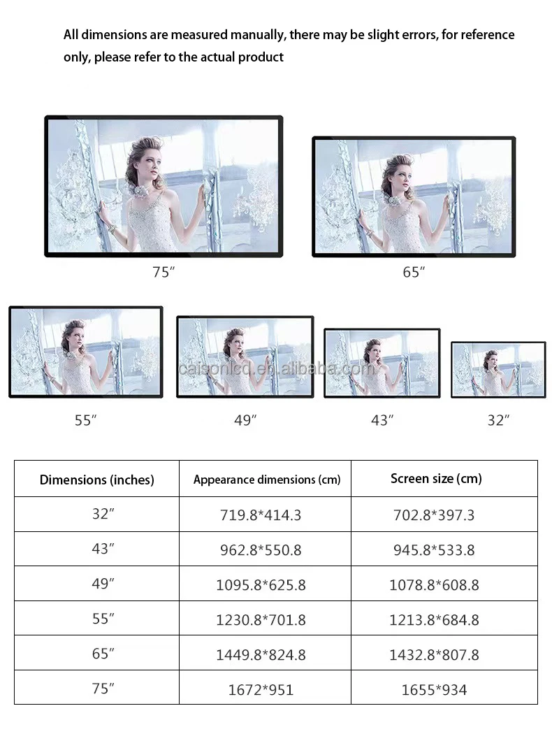 43/49/55 inch support FHD/4K  high brightness display 1000-2500 nit LCD advertising display window Digital signage and display factory