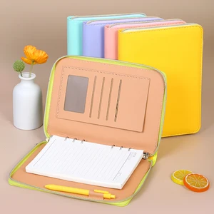 High Quality 6 Ring Loose Leaf Notebook Personal Daily Planner A6 A5 B5 Luxury Business Multifunctional Zipper Bag Notebook