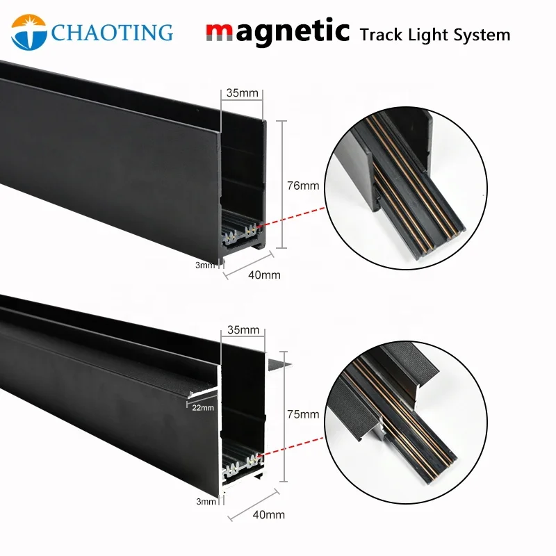Surface Mounting Suspension Type Embedded Smart Phone APP Control Magnetic Track Lights Rail Lighting System LED Light Tracks