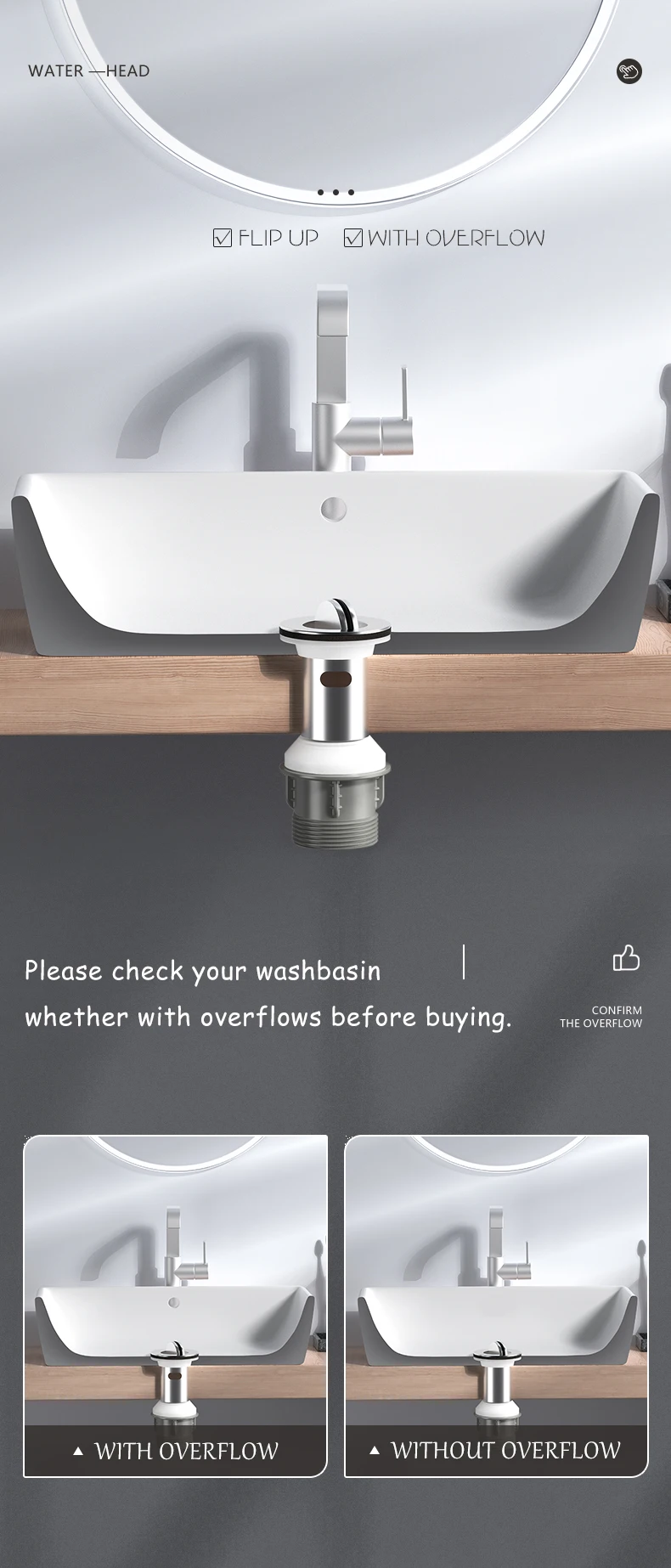 product anti lost basin bouncing core drain pipe sink stainless steel pressure type bouncing core leaking plug accessories-1