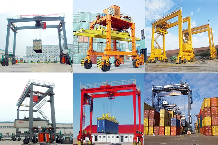 Double beams or girders Straddle Carrier Gantry crane or Rubber Tyred Container Gantry RTG Crane