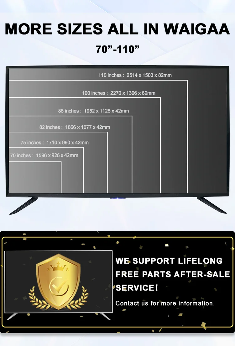 Title 11, 65 75 85 95 polegadas Smart TV 4K Ultra HD LED ...