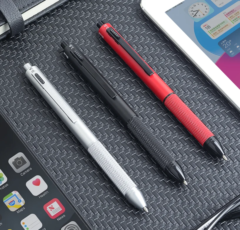 Multicolor Pen 4 In 1 Multifunction Pen With Metal Cased 0.5mm