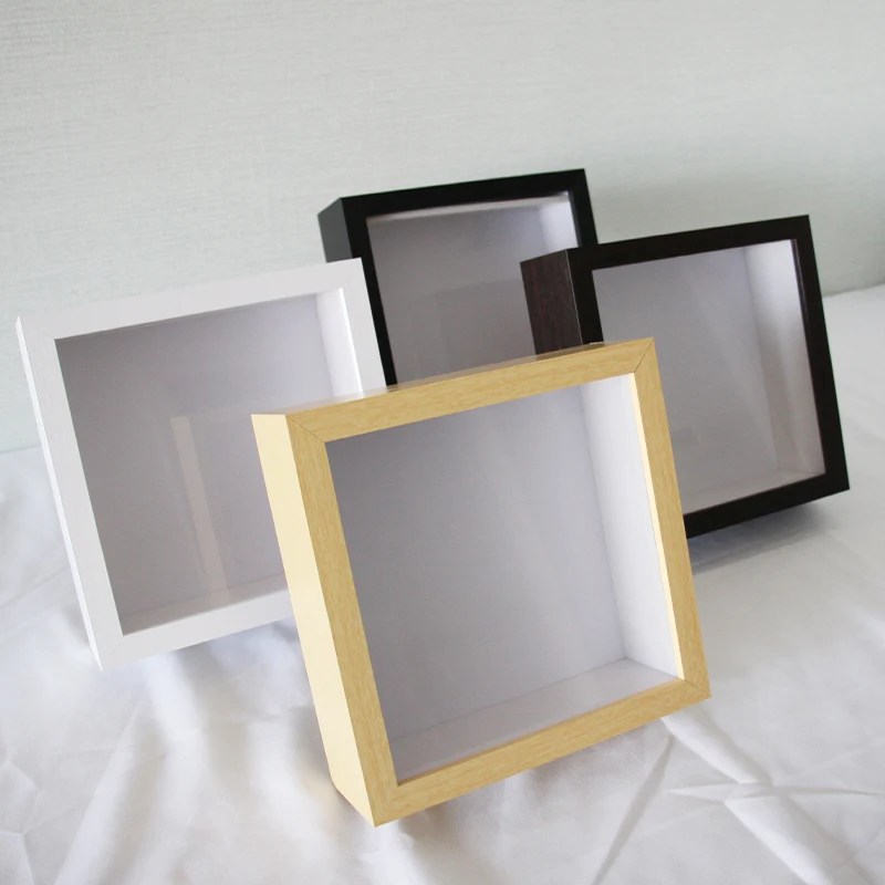 Wholesale Modern Black Walnut Wood 8x8 10x10 12x12 Inch Square Shadow