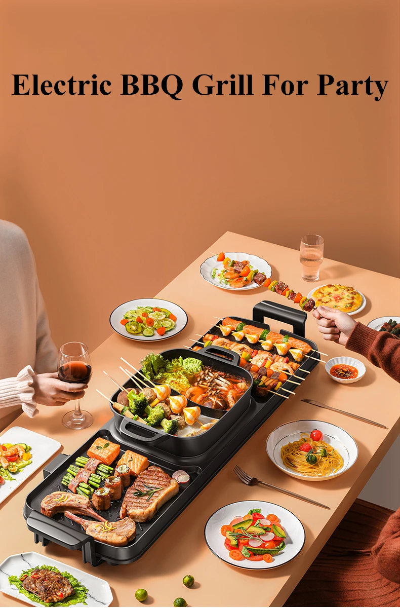 Multi Function Kebab Grill Pan Standing Outdoor Smokeless Bbq Electric