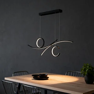 JACKSUN Minimalist Aluminum Pendant Light for Cafe Bar Dining Room Long Dining Table Lamp Hanging Installation Pendant Light