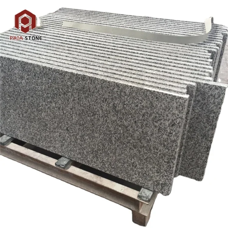 China Natural Stone Granite G603 Porino Light Grey Granite Cube Stone 40x40x4 Car Parking Floor Tiles