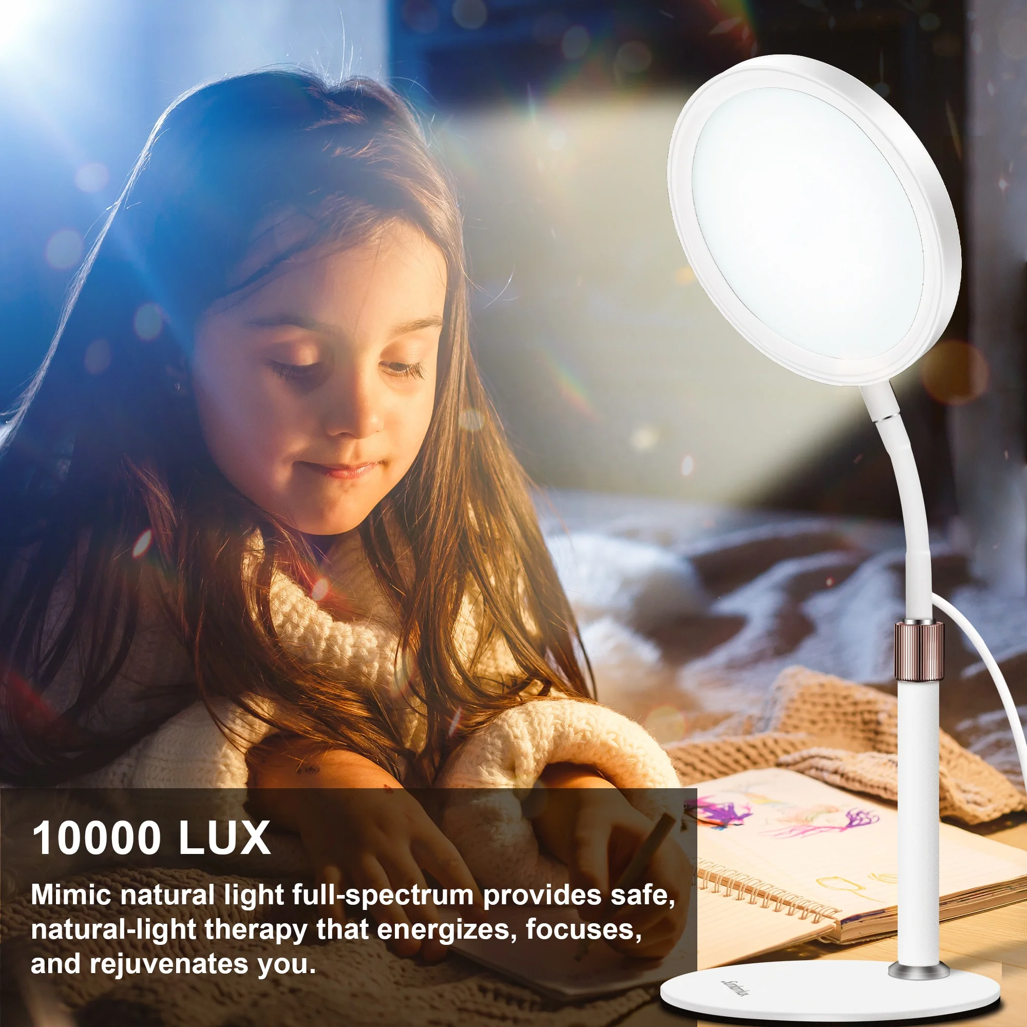 3-in-1 Light Therapy Desk Lamp Uv-Free Full Spectrum LED