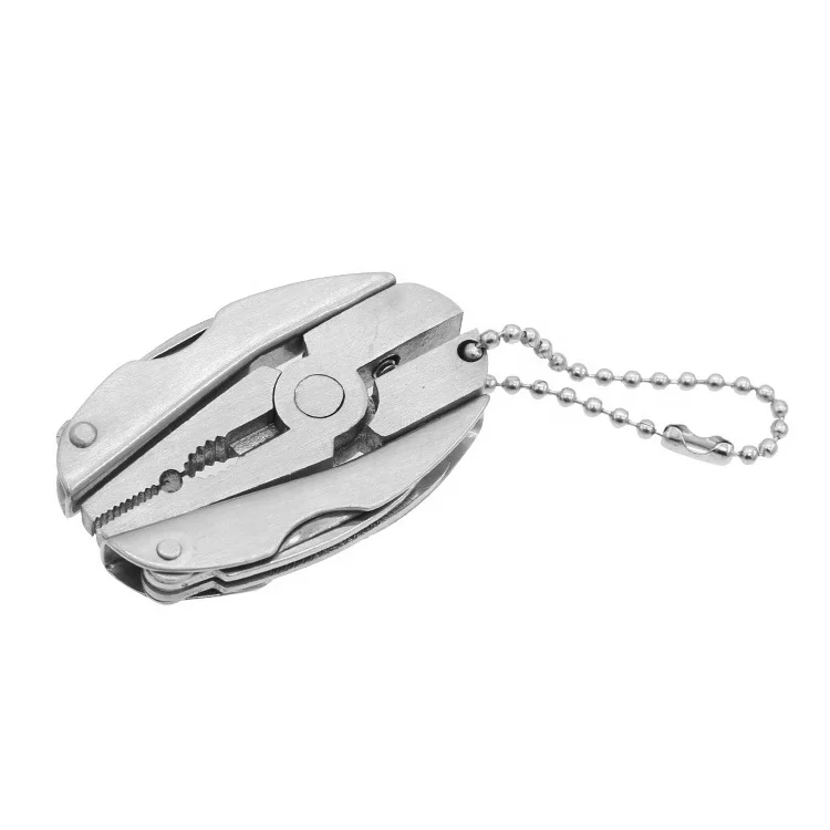 Stocked Stainless Steel Keychain Multi Tool Mini Plier Pocket Multi Tool Ball Chain Plier