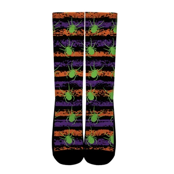 Halloween socks manufacturer With Amazing Stripe and Spider Pattern Striped Socks Men Multi Colors Customize Your Name yoga sock