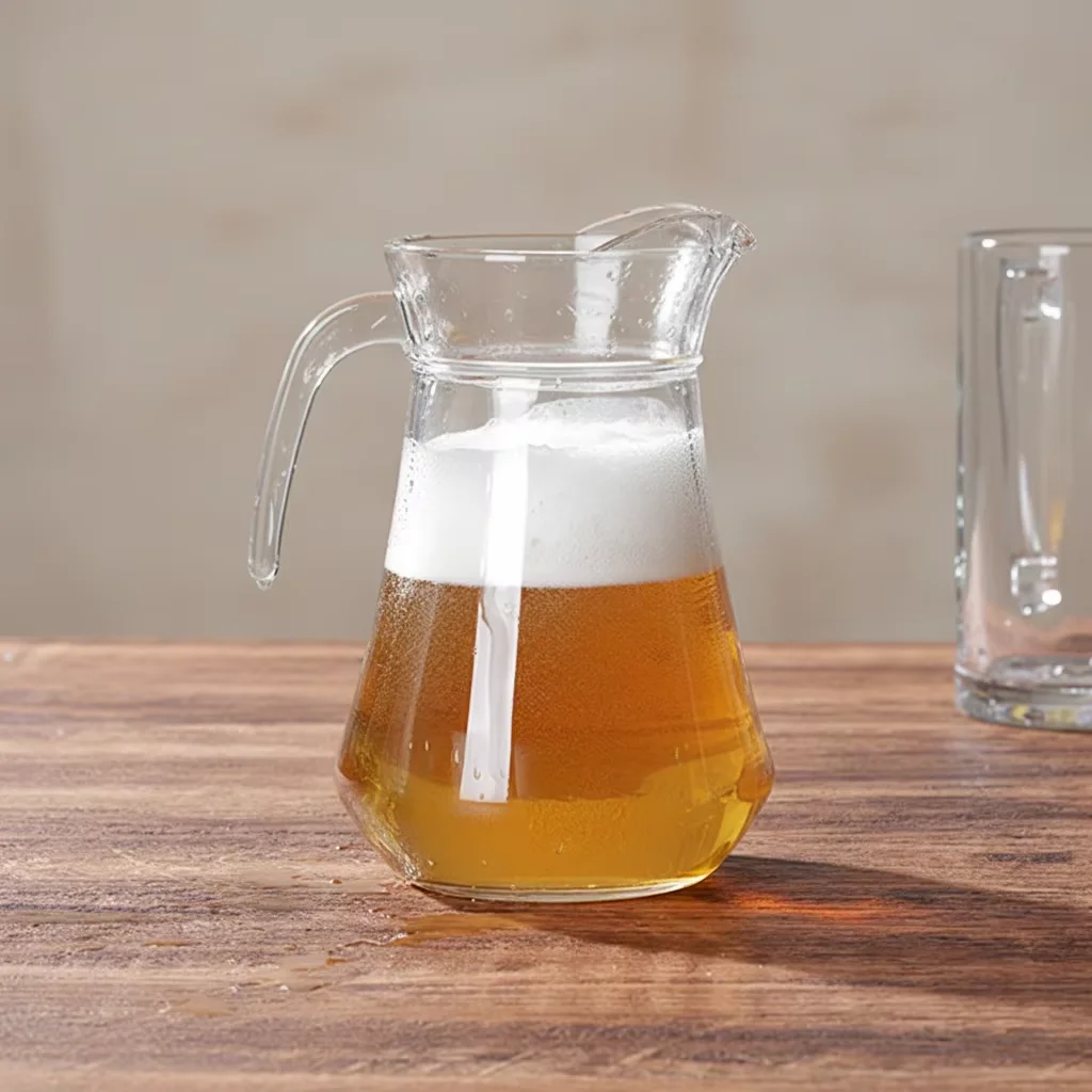 Small Eco-Friendly Lead-Free Glass Pitcher & Kettle 500ml for Hotel Use Beverage Storage Jug with Minimalist Sublimation Design