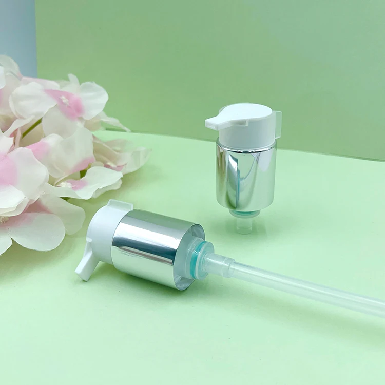 Silver Electroplated Plastic Lotion Pump With Outside Spring