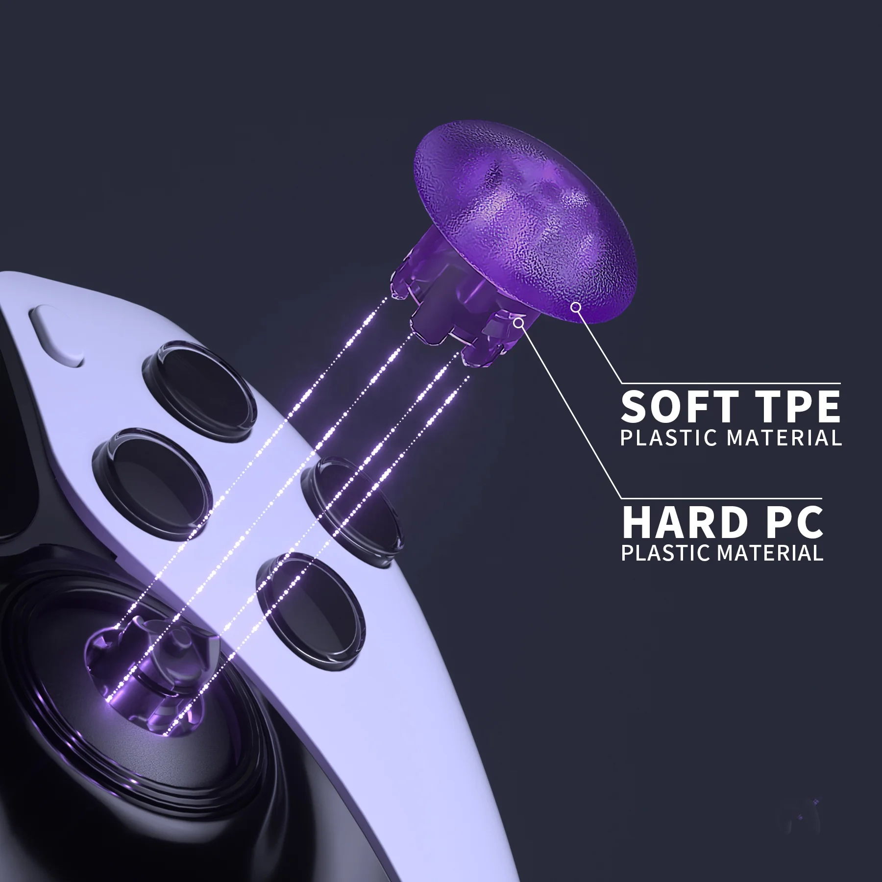 EXtremeRate Removable Swap Analog Stick Button Mod Kit Joystick Thumbstick Cover for PS5 Edge Controller