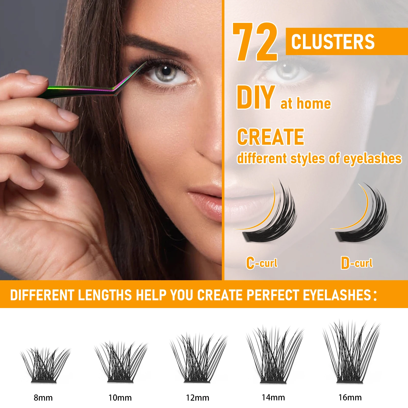 Diy Lash Extension Kit Individual Cluster Eyelashes Grafting Fake
