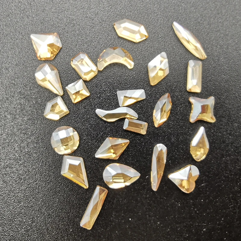 HZRcare Loose Mixed Size 3D Gold Light Peach Water Crystal AB Decorative Art Flat Back Stone Nail Art Rhinestone For Nails.jpg