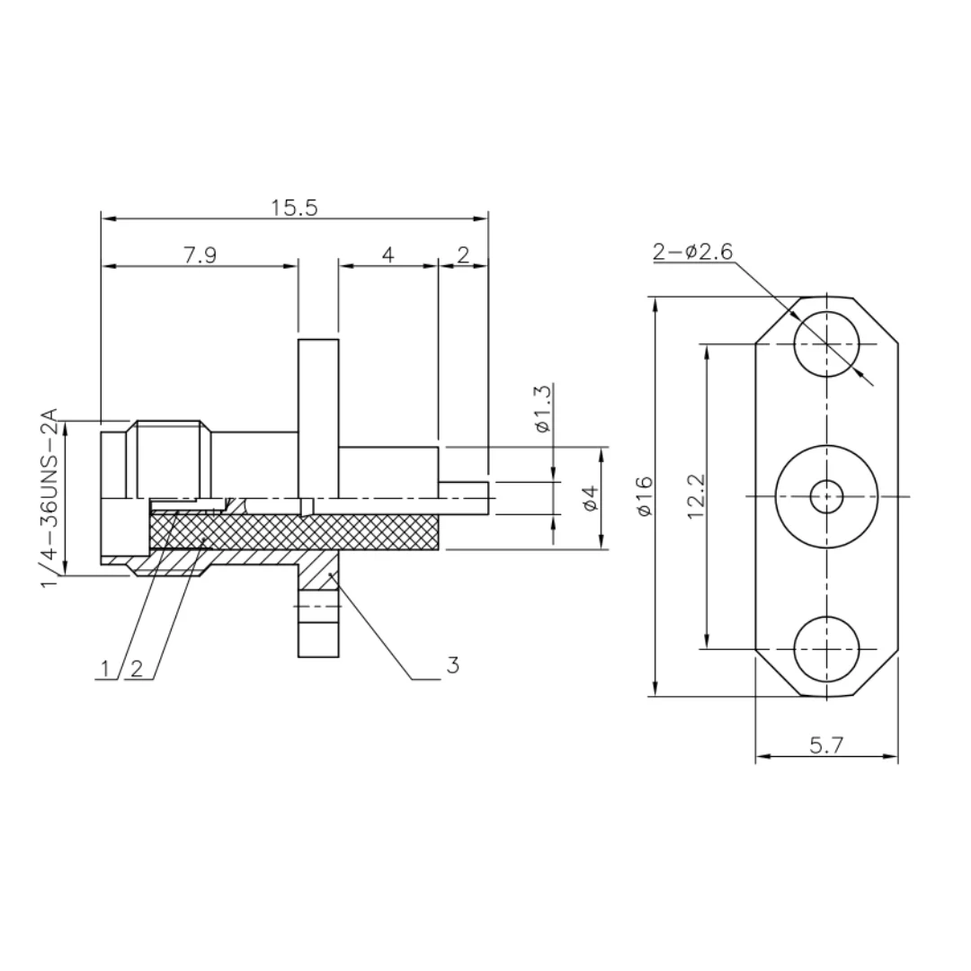 product factory supply sma kfd connector rf two hole flange sma female coaxial connector-4