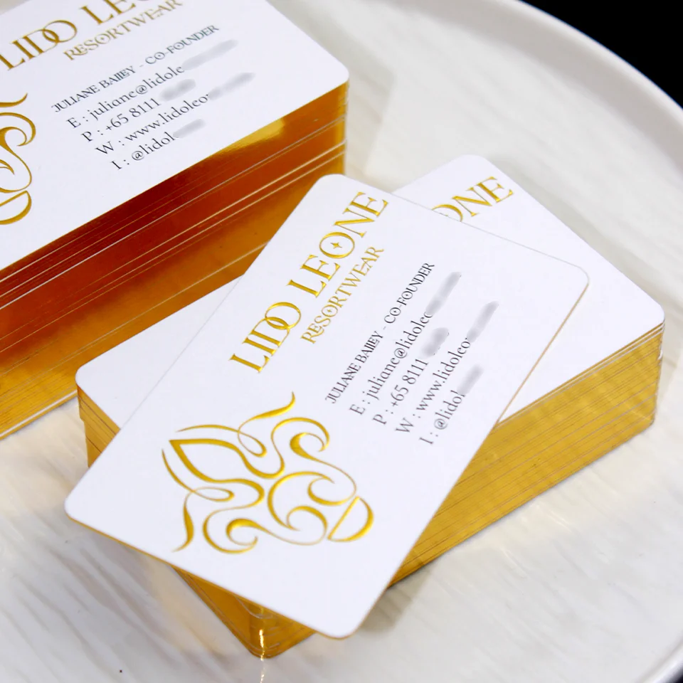 Factory Custom LOGO Design Business Card With Gilt Edge Die Cut Art Paper Printing 3D Embossed Cardboard Visiting Card