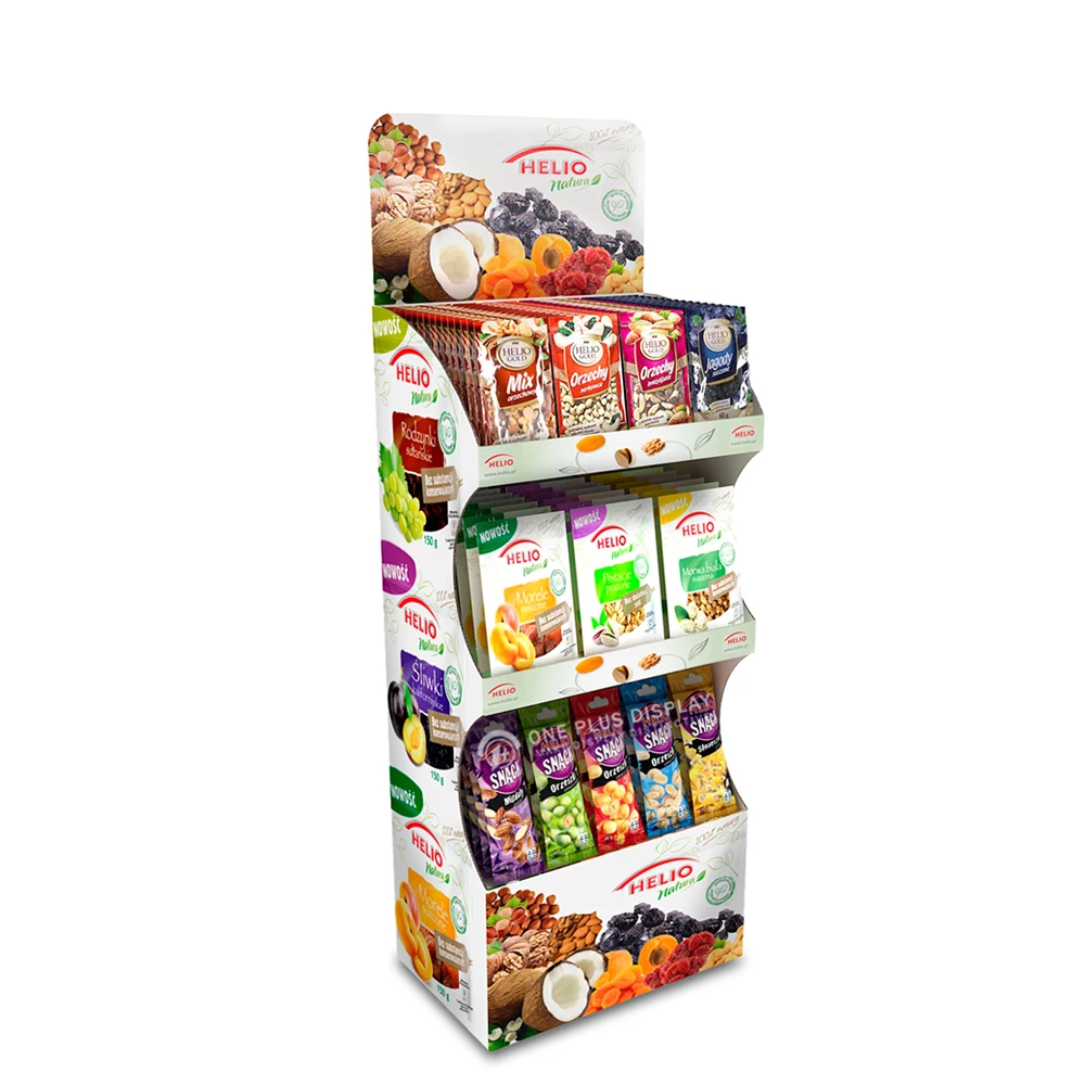 Customized Snacks Display Stand Alone Paper Corrugated Cardboard Potato ...