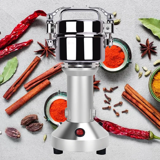 New Mini 100g Portable Stainless Steel Copper Motor Electric Grain Weed Salt Spice Food Coffee Pepper Mill Grinder Machine