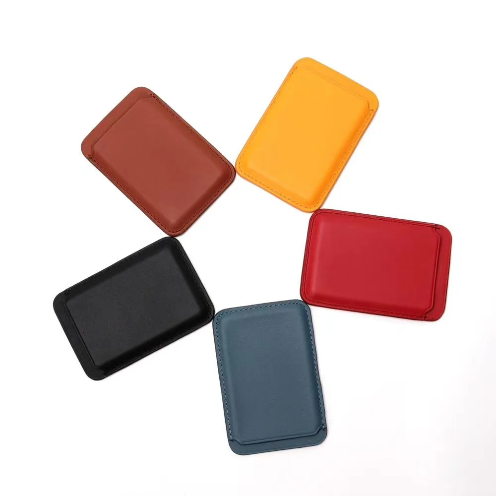 Custom Outdoor Travel  Luxury  Magnetic Leather Phone Card Holder For iPhone 12