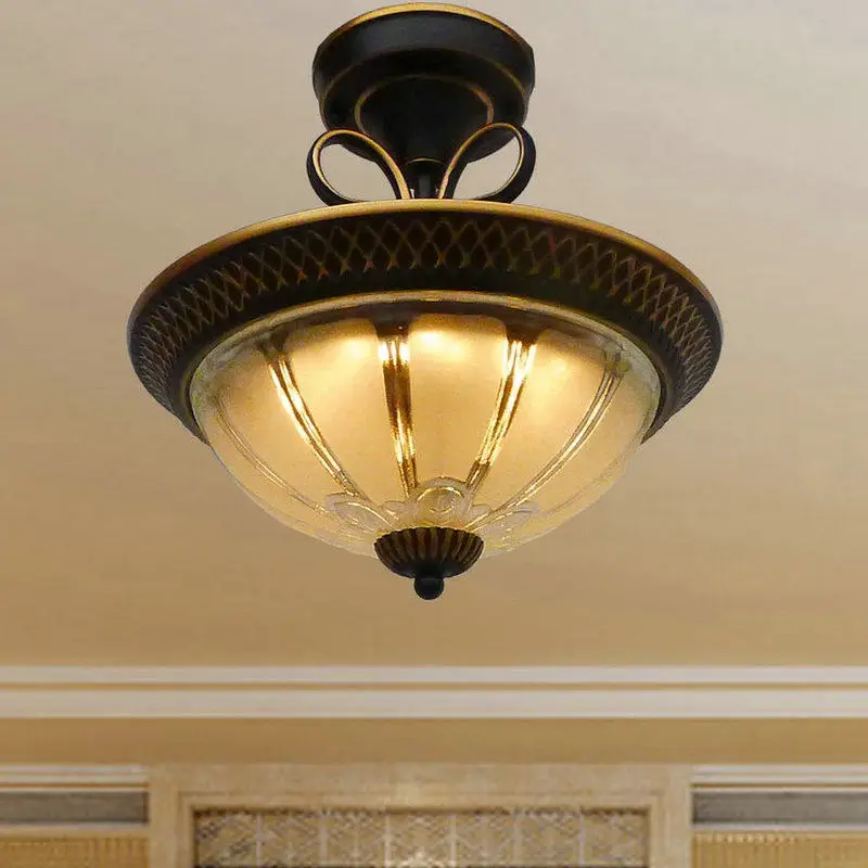 Europäische IP68-Deckenleuchte aus Eisenkunst und Glas für Schlafzimmer, Badezimmer, Eingangsbereich, Küche, Balkon und Flur – LED-Leuchte