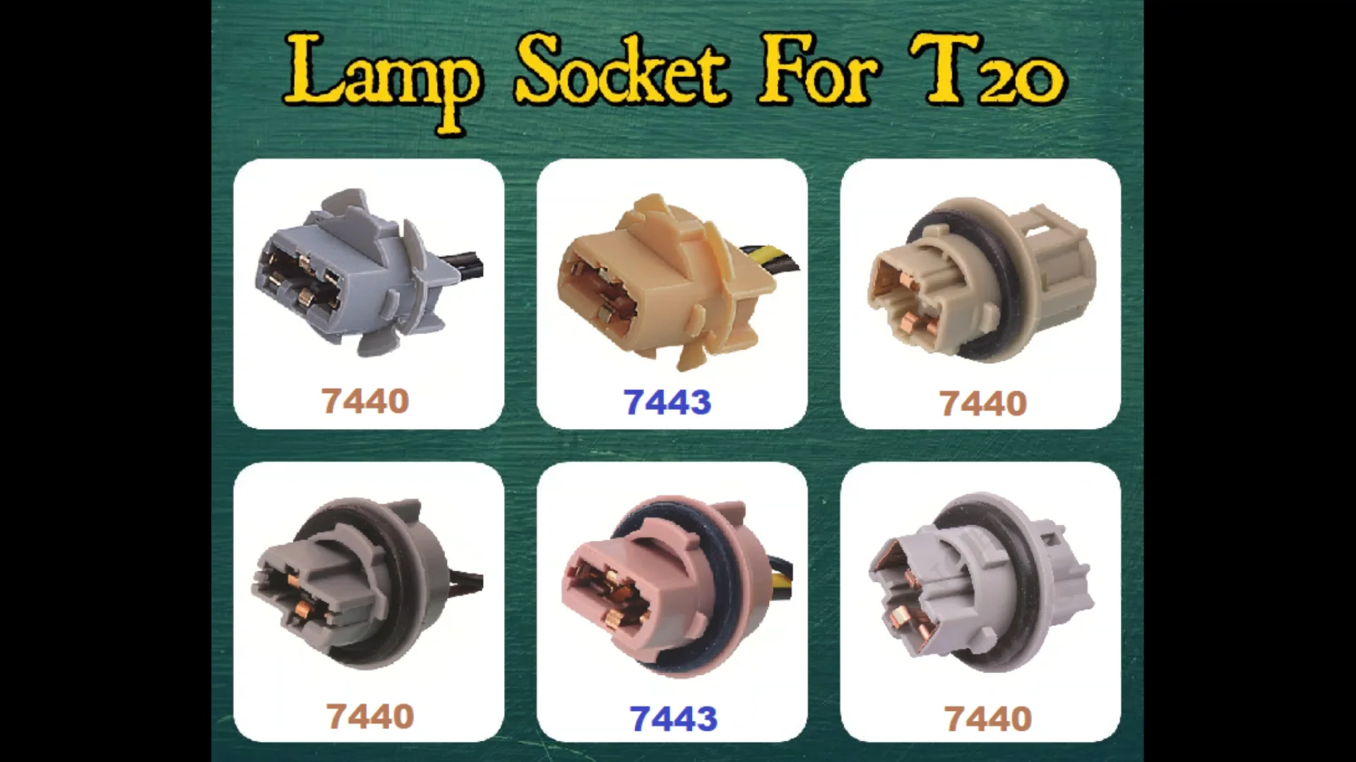 Single Contact Lamp Socket 1 Pin Auto Connector 7440 T20 Bulb Single
