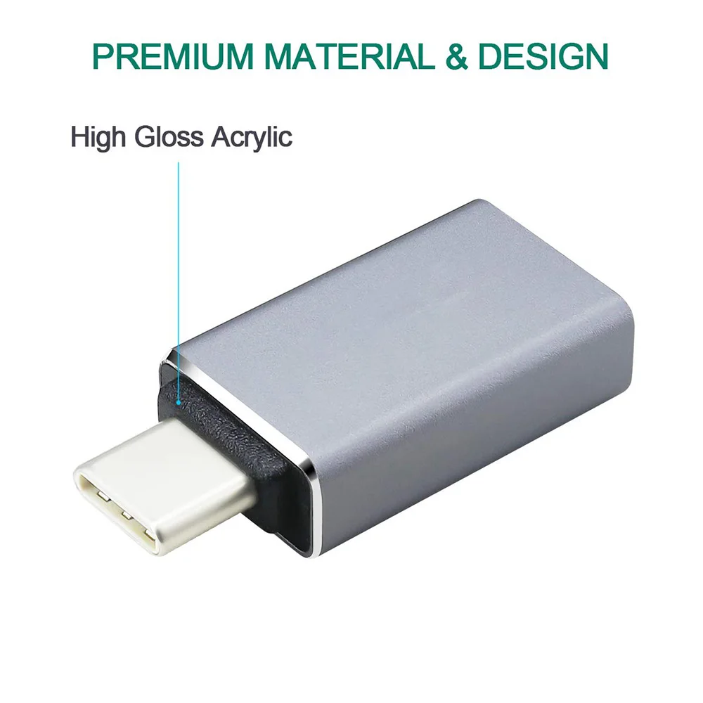Адаптер USB C-USB, алюминиевый адаптер Thunderbol 3-USB 3,0 мама для MacBook Pro Air 2019/2018, Dell XPS Pixel 3,Dell XPS