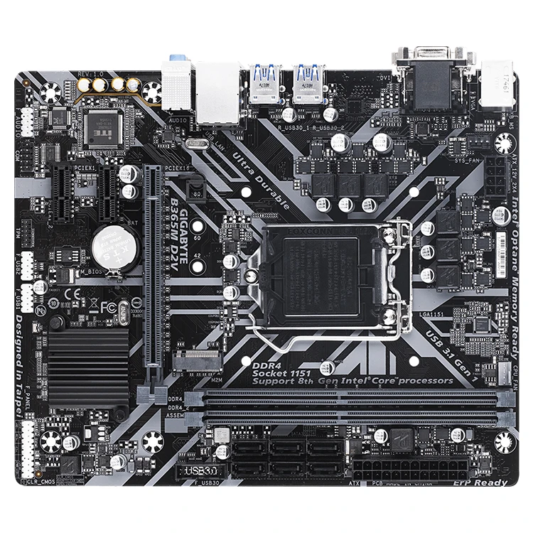 GIGABYTE B365M D2V Used Gaming Motherboard with Intel B365 Chipset LGA 1151  Socket Support 8th 9th Gen Core Processors