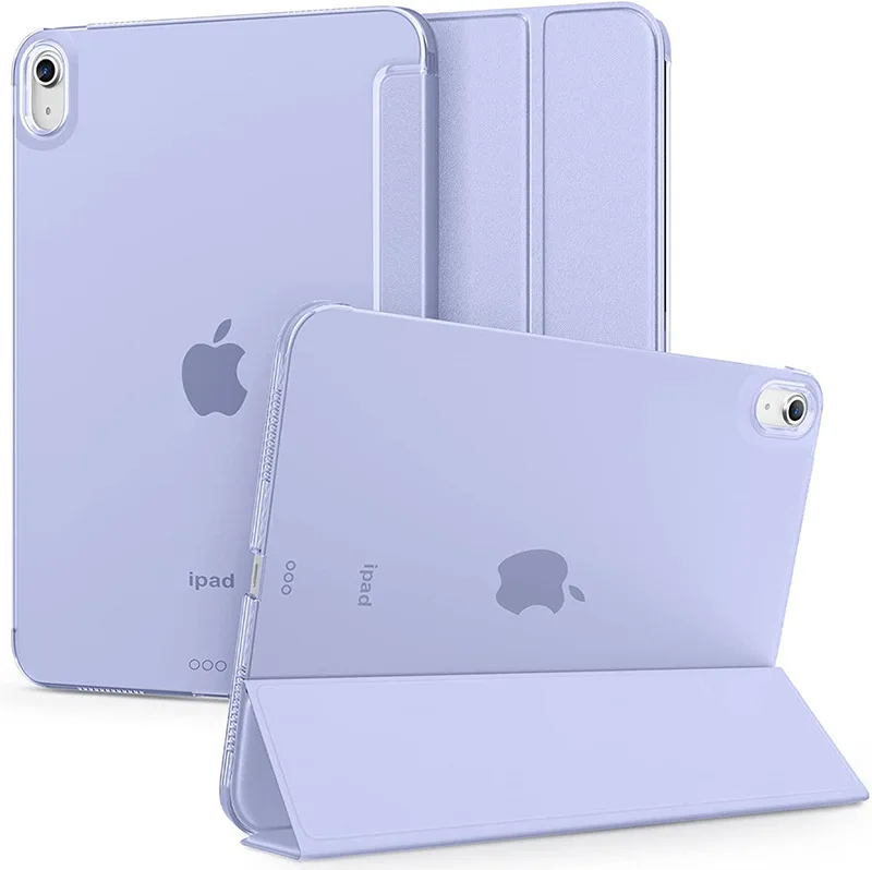 iPad 10ème Génération Cas 2022, Mince Support Dur PC Translucide Coque  Arrière Smart Cover Cas pour iPad 10ème Génération 10.9 