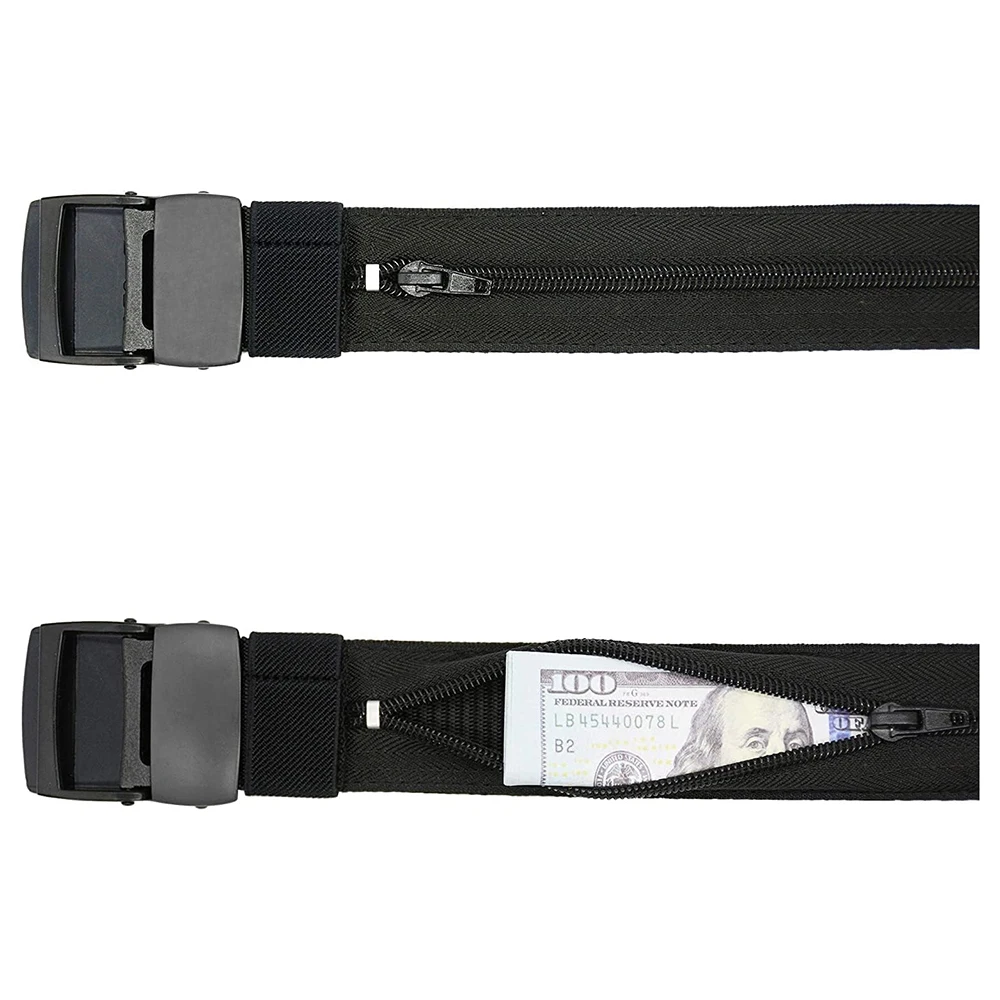 Wear-resistant Travel Nylon Tactical Men with Zinc Alloy Buckle Security Money Belt with Hidden Money Pocket
