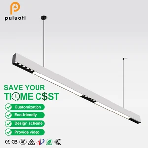 Modern 1200mm 45W White Black Grille Lamp Lighting Linear LED Chandelier Pendant Spotlight Downlight Aluminum Body for Indoor