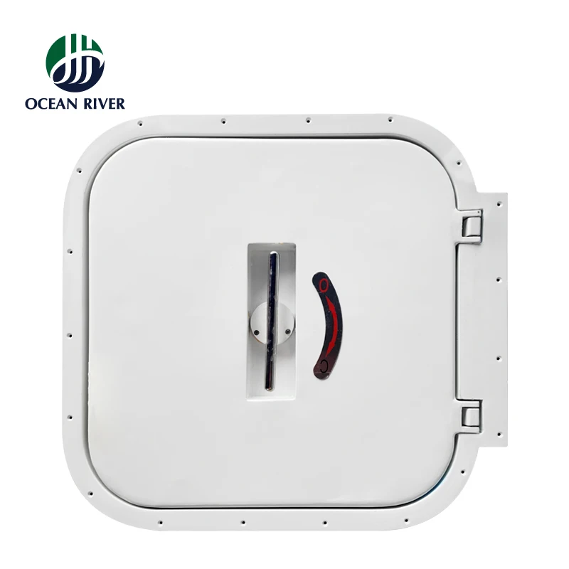 Marine Deck Hatch 14.5x14.625 Inches - White ABS Boat Access Hatch With Non-Skid Surface & Weatherproof Seal