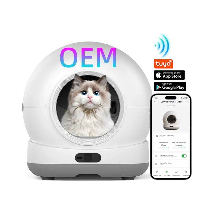 OEM App Control Self Cleaning Litter Box Automatic Cat Litter Box Self Cleaning Extra Large Cat Toilet Robot for Large Cats