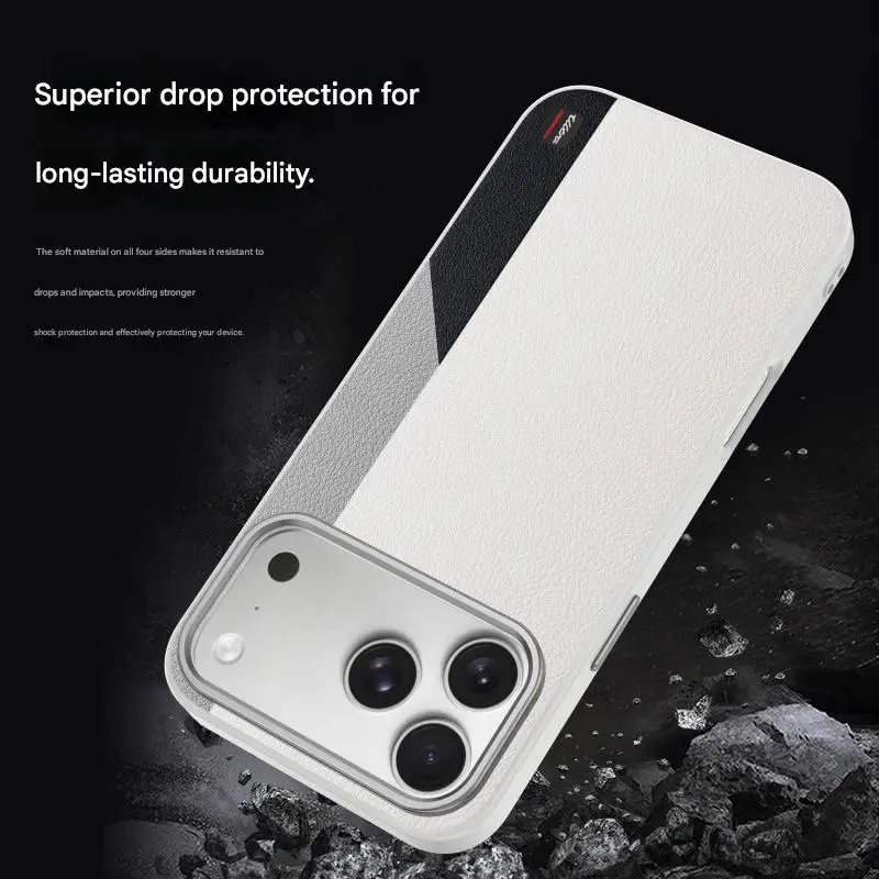 Luxury PU Leather Magnetic Mobile Phone Cases for iPhone 17 13 14 15 16 Pro Max 17 Air Wireless Charging Shockproof Back Cover