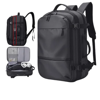 17-inch travel backpack with expandable LOGO printing, multi-layer backpack, fully open 30L business travel backpack
