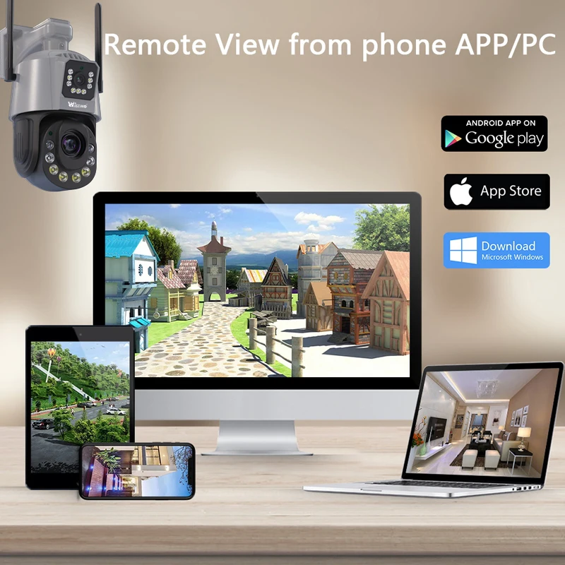 Wistino 6k Icsee 50x Zooming Wireless 4g Cctv Camera Night Vision Audio