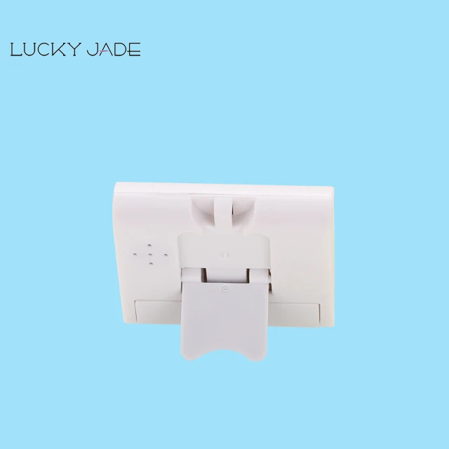 Small Convenient Portable  White Digital  Salon Kitchen Cooking Timer with Loud Speaker and Big Number Screen and Tray at Back