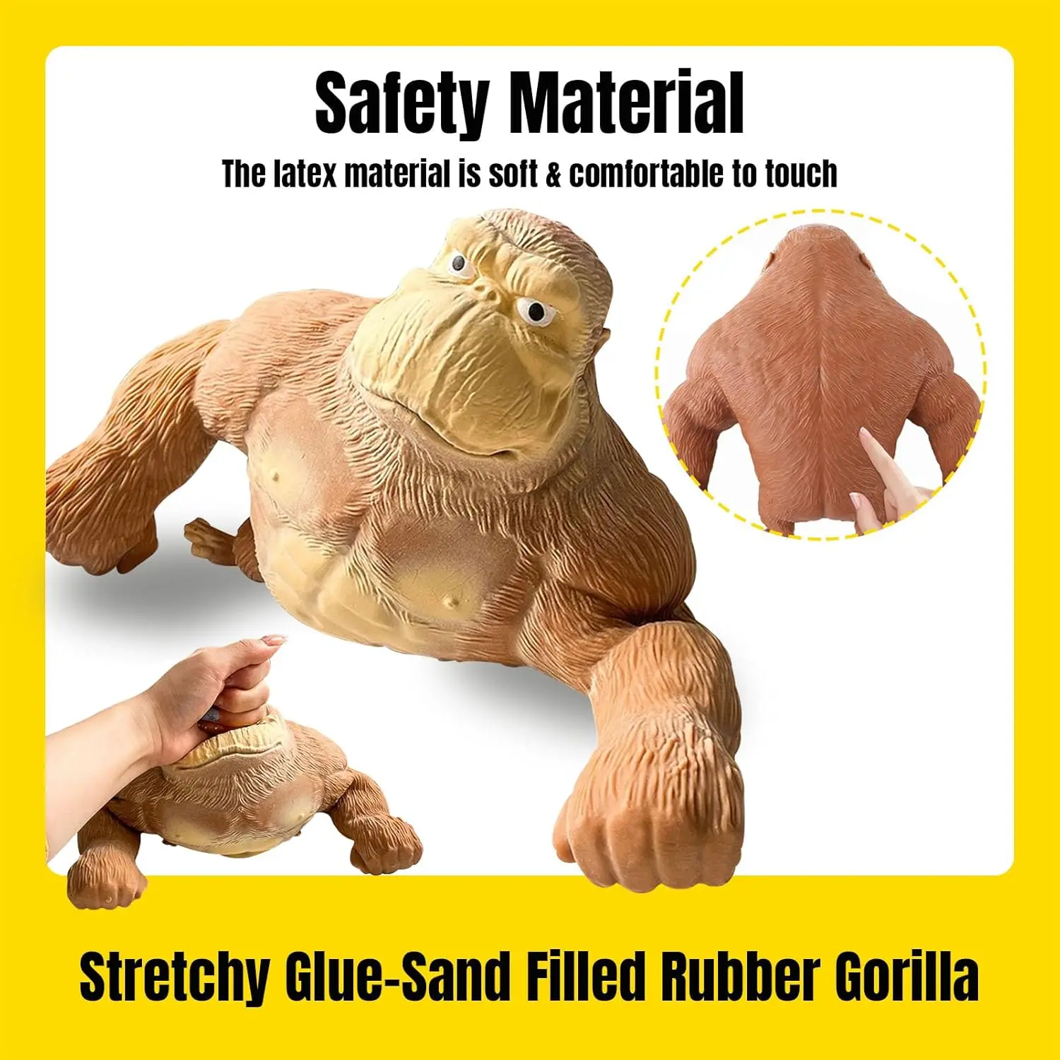 さるきち Squishy Monkey Toy, Stretch Gorilla Toy, Latex Gorilla Soft