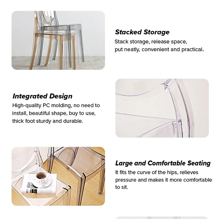 Factory Hotel Modern Oval Back Polycarbonate Clear Transparent Fancy Rental Party Event Plastic Resin Acrylic Chair for Wedding