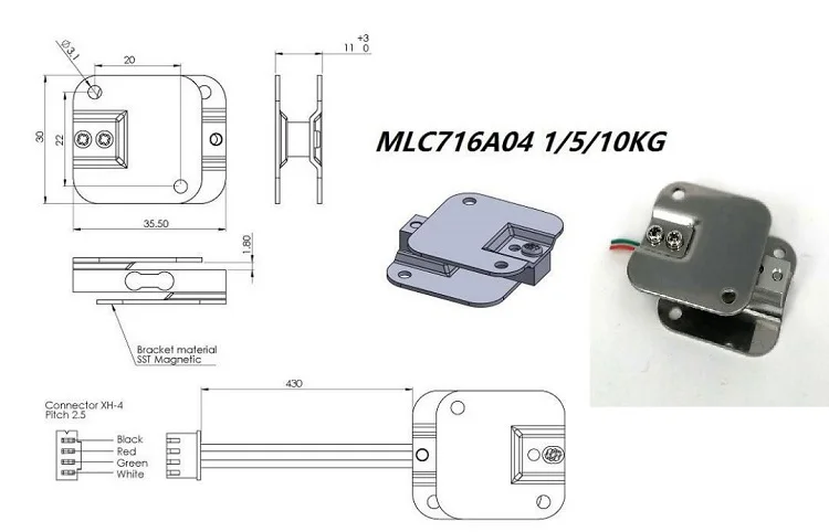 MLC716A04 Kitchen Scale Pet Feeder Miniature Load Cell Weight Sensor 5kg