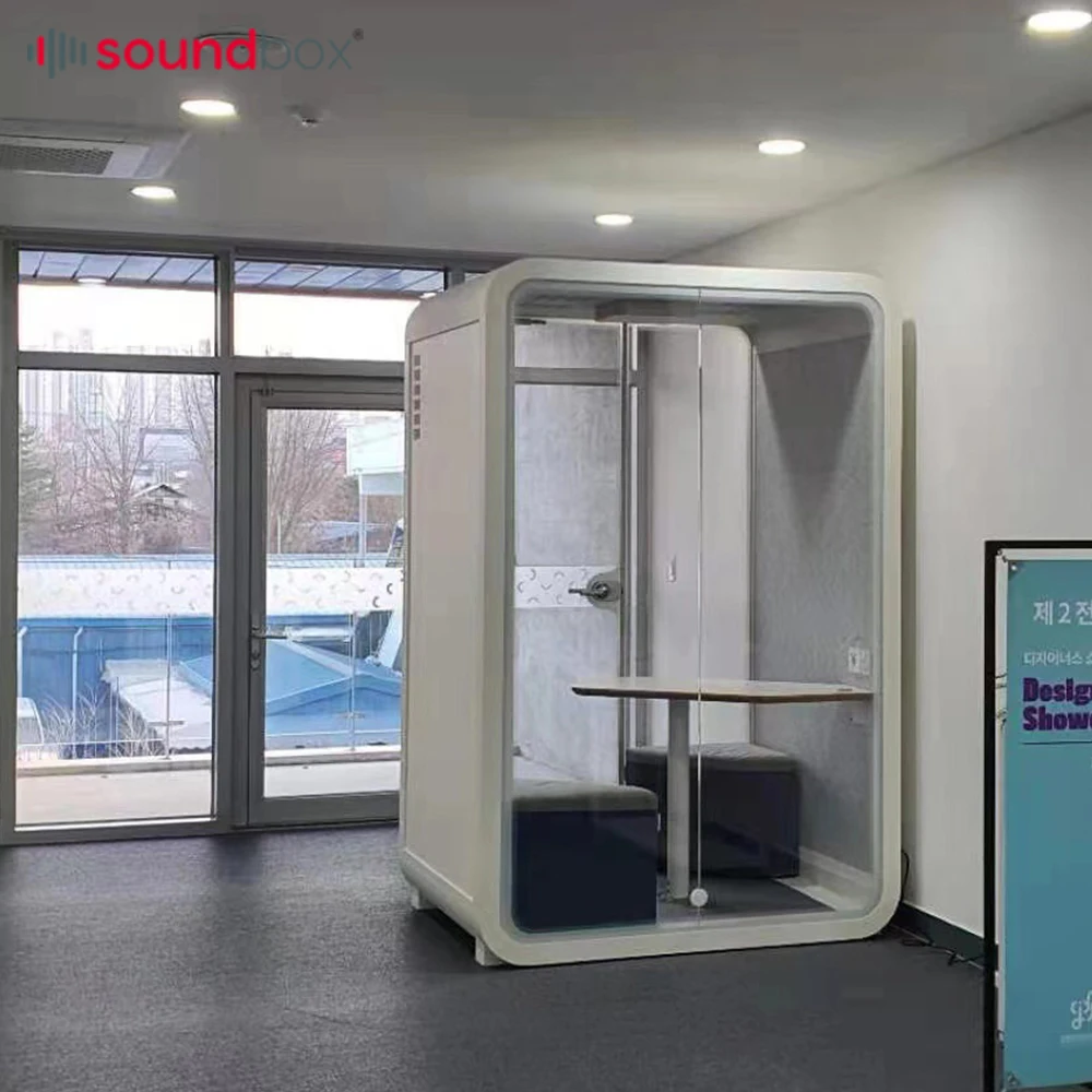 2 Person Soundproof Booth for Office Modern Private Silence Office Booth Chat Office Pod