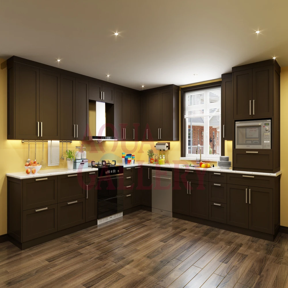 Soild Oak Wood Bathroom and kitchen  Modern Style  Custom high quality  Kitchen Sets Cabinets Drawers With Sink Wholwsaler