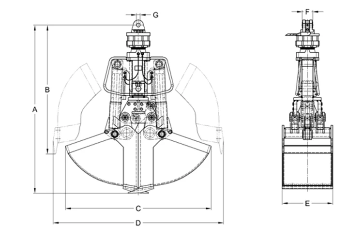 CE ISO Remote Control Bulk Carrier Material Handling Electro Hydraulic Clamshell Grab Bucket for Ship Crane