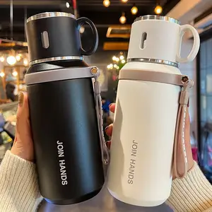 Large Capacity 316 Stainless Steel Insulated Water Bottle - Portable Sports Kettle with Handle & Bowl Lid, & Customizable