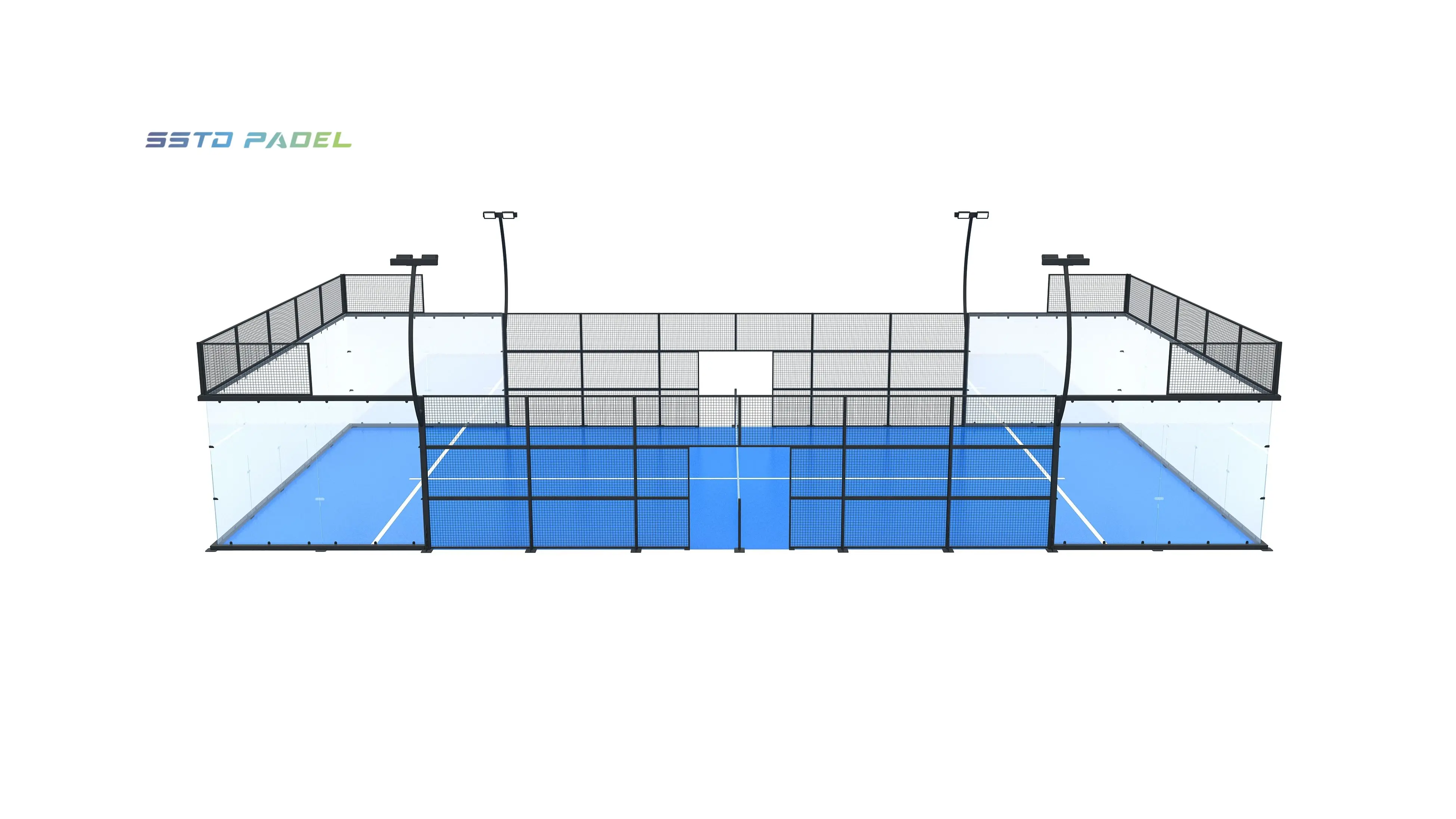 HIGH QUALITY Assembled safe sport equipment panoramic court padel tennis padel court 2024 Excellent Design Outdoor Paddle Courts manufacture