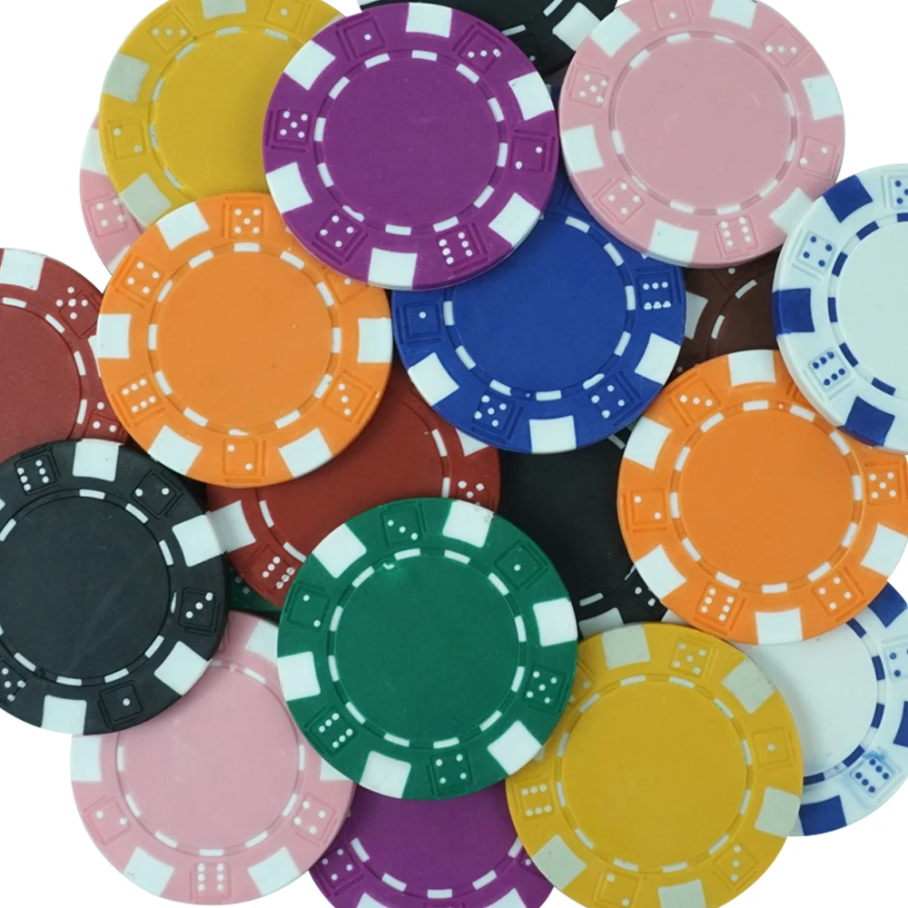 40mm Best Quality Striped Dice Poker Chips Plastic 11.5g Multi Solid