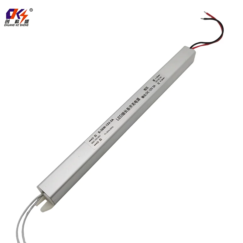 CKS Factory Direct Sales 12V 3A LED Switching Power Supply 36W Aluminum Alloy Transformer Lighting Driver for Bathroom Mirror