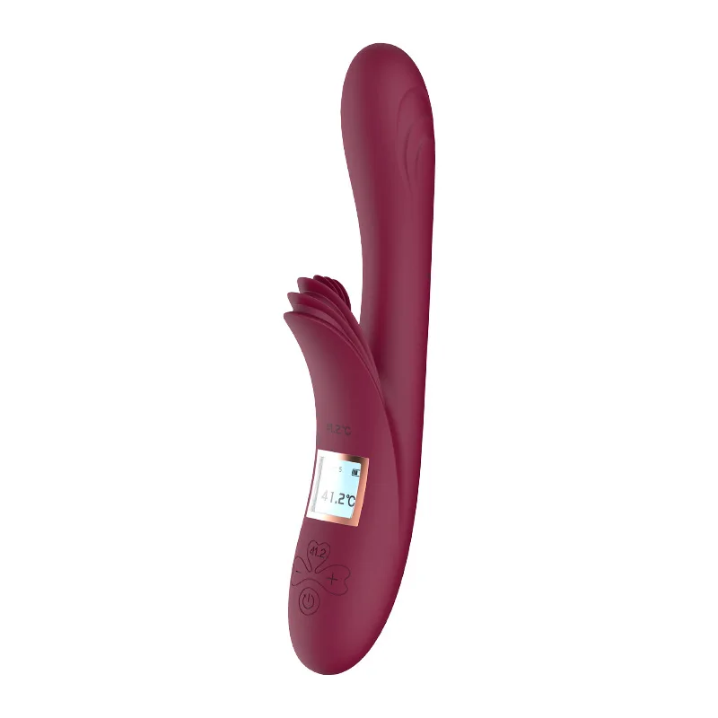 Intelligenter OEM-Sexspielzeug-Heizstab mit LCD-Bildschirm für Frauen, G-Punkt-Vibrator in Hasenform mit mehreren Zungen, Dildo für Erwachsene_voghion.com