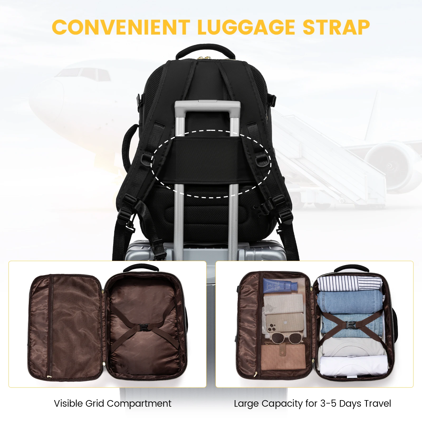 30L Flight Approved Carry on Backpack with 3 Packing Cubes 30L Flight Approved Carry on Backpack with 3 Packing Cubes